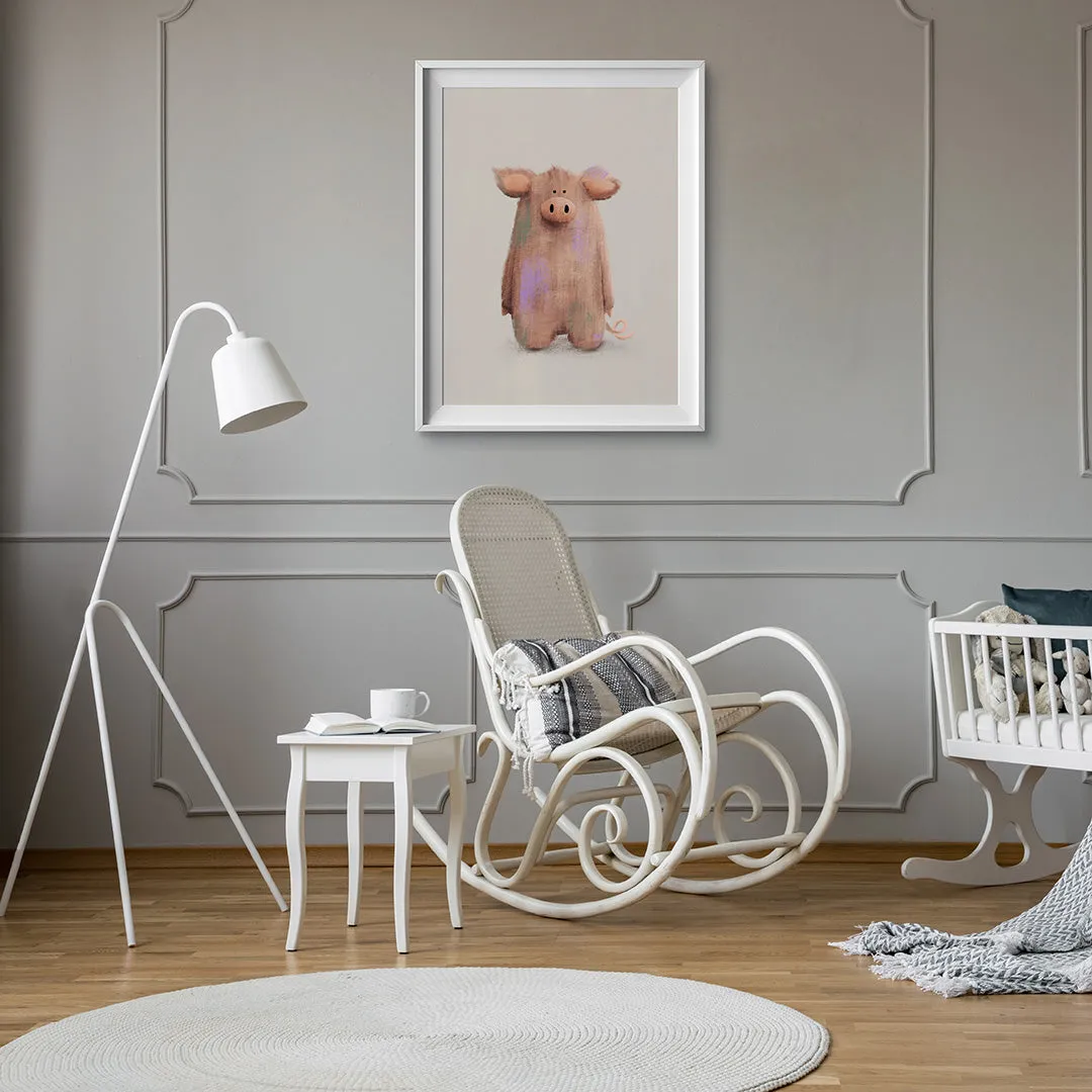 Farmyard Pig Nursery Print