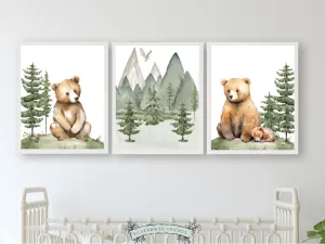 Forest Bear Nursery Prints