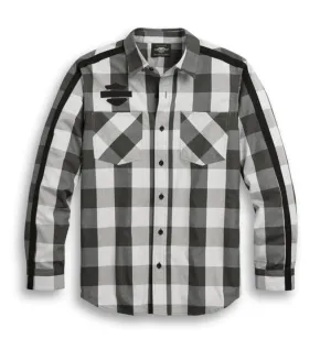 Harley-Davidson® Men's Sleeve Stripe Plaid Shirt - 96303-20VM