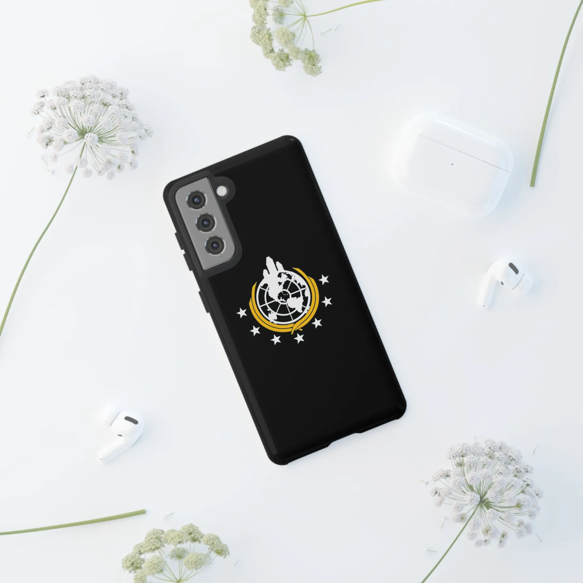 Helldivers 2 Superearth Flag Black Edition Tough Phone Cases Helldiver Gift For Him Her Gamer Game Gifts Birthday Mobile Case Cool Cute Funny Christmas Valentine's