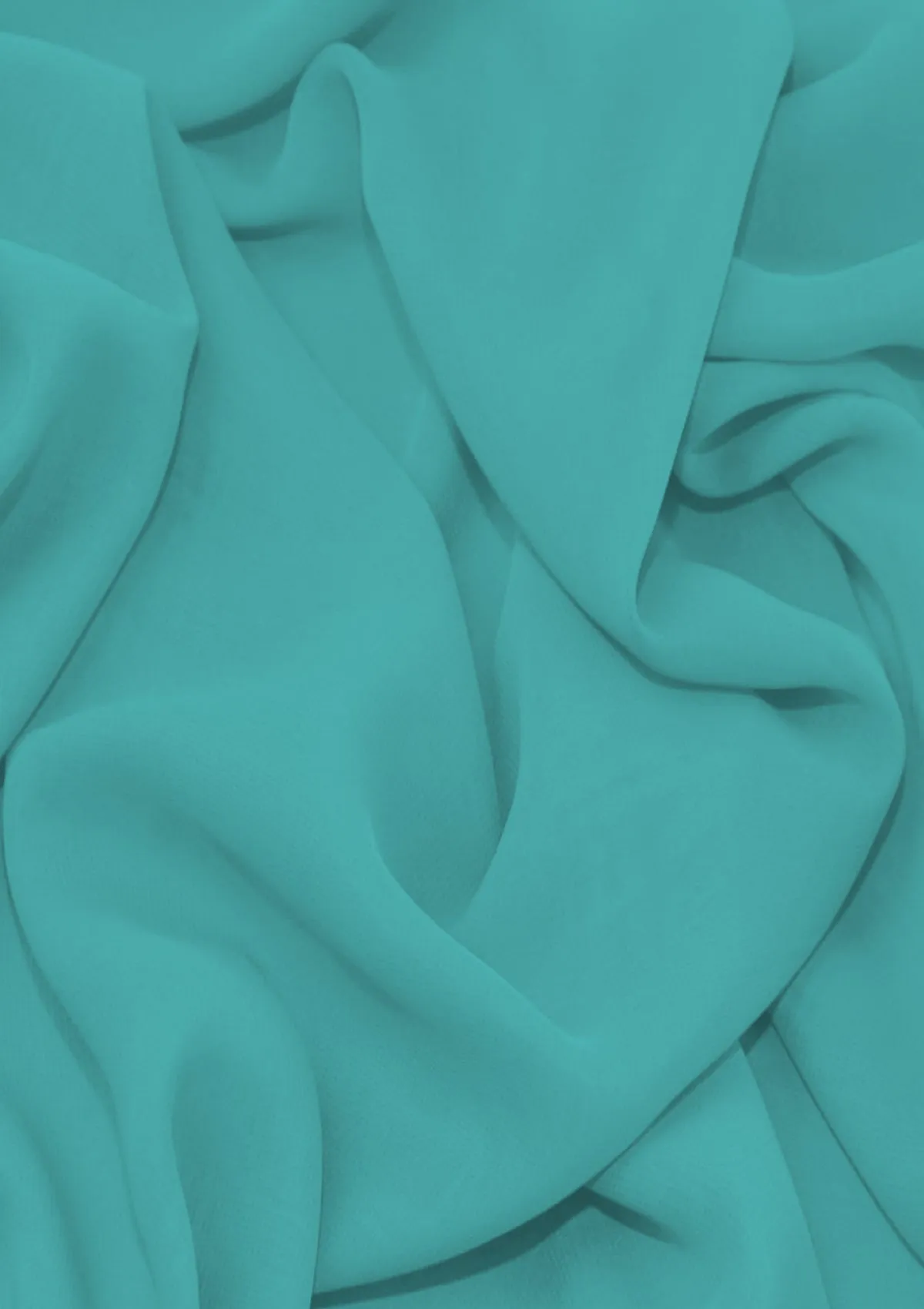 Premium Crepe Chiffon Fabric Aqua Plain Dyed 44/45" Decoration,Craft & Dress