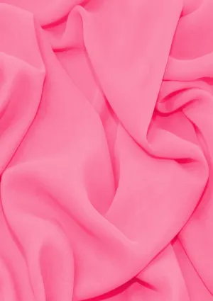 Premium Crepe Chiffon Fabric Candy Pink Plain Dyed 44/45" Decoration,Craft & Dress