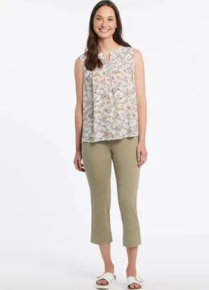 Pull on Kick Flare Capri in Fern by Tribal