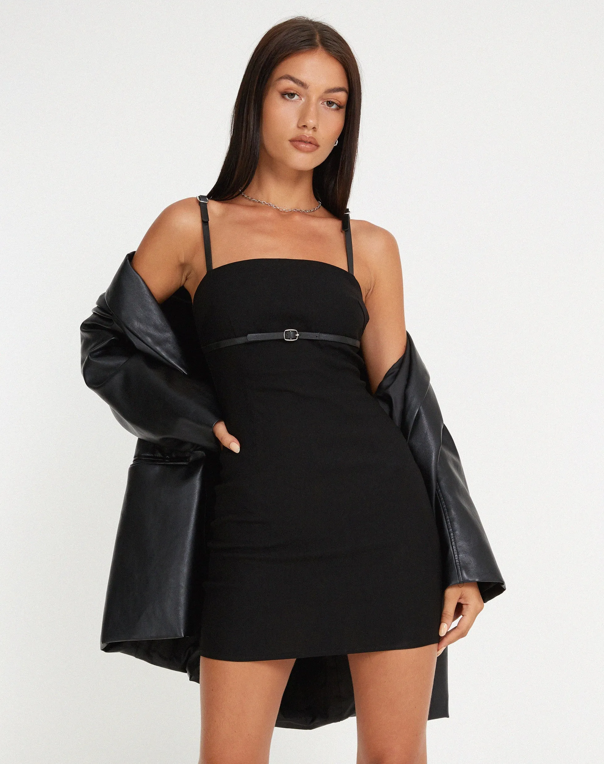 Saoirse Mini Dress in Tailoring Black