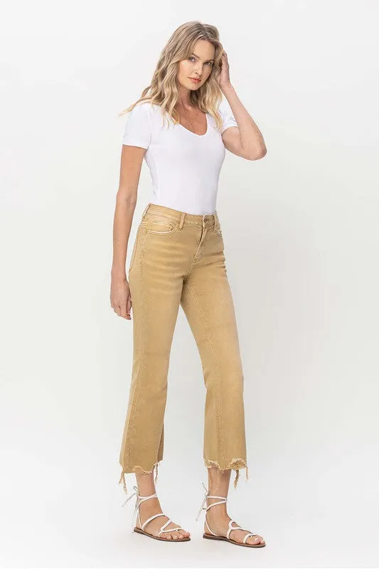 TEEK - Croissant Vintage High Rise Raw Flare Hem Jeans