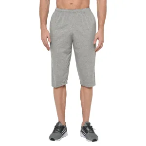 Vimal Jonney Cotton Blended Regular Fit Grey 3/4th Capri For Men