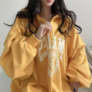 Vintage Graphic Oversized Casual Loose Pullover Y2K Hoodie