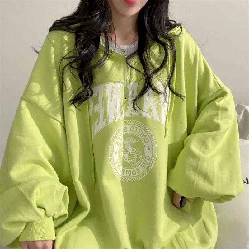 Vintage Graphic Oversized Casual Loose Pullover Y2K Hoodie