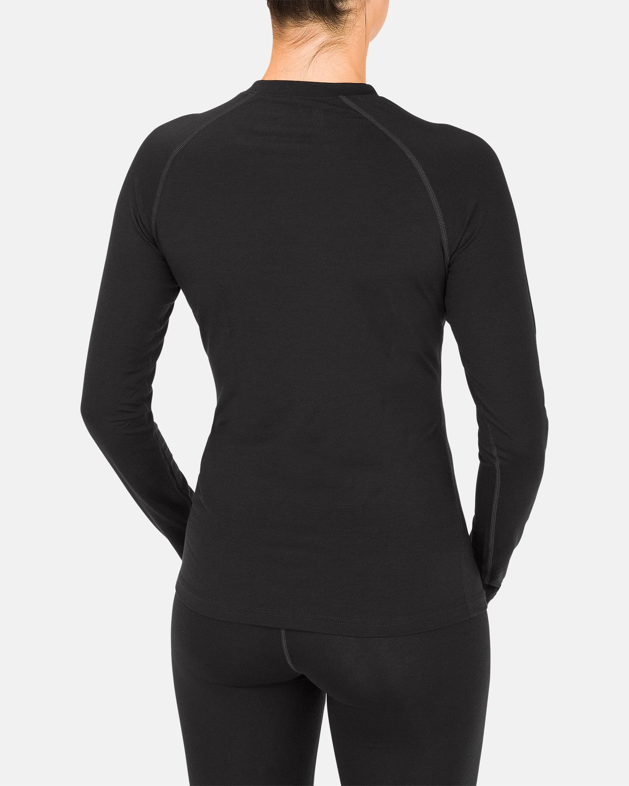 Womens Merino Blend Crew - Black