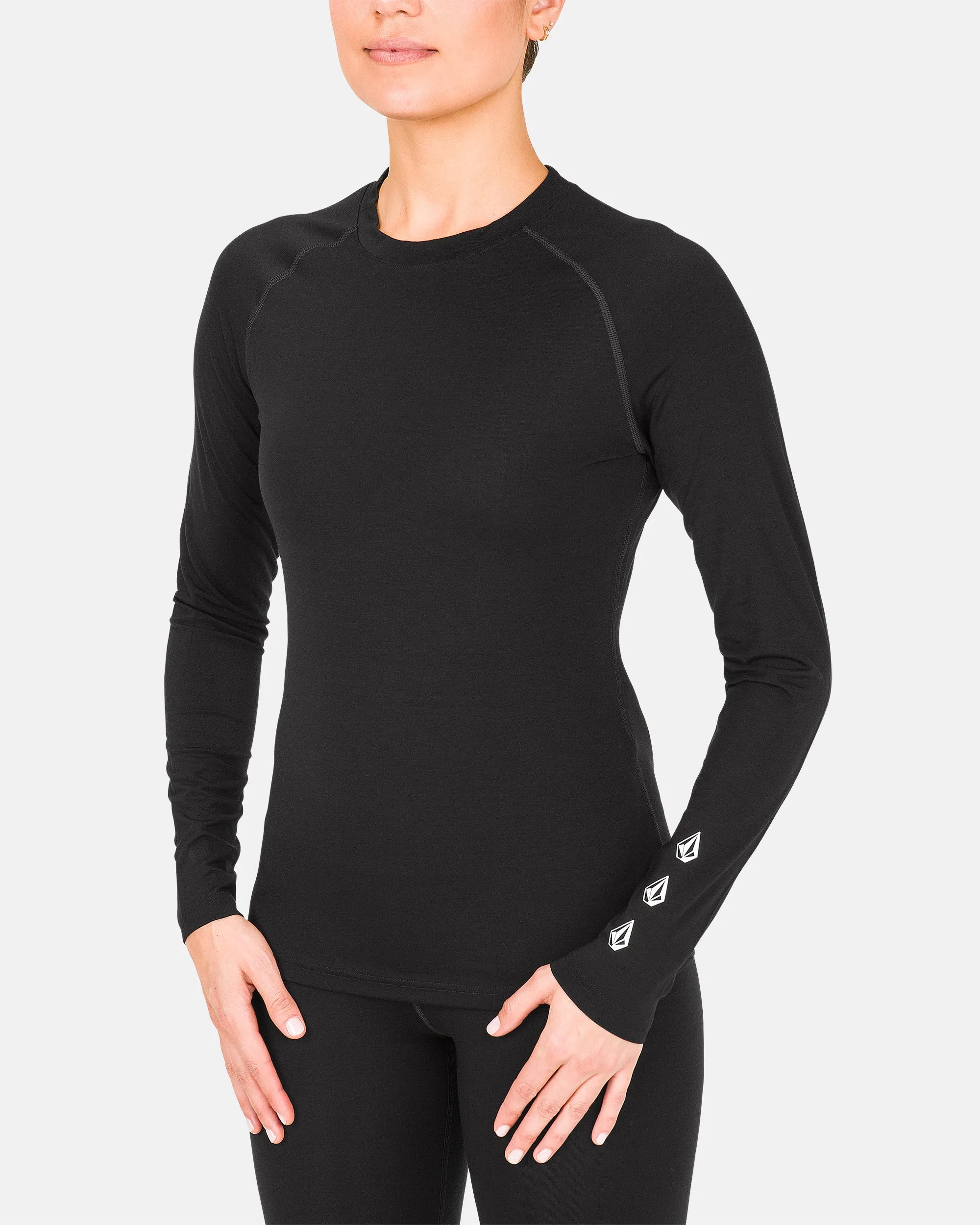 Womens Merino Blend Crew - Black